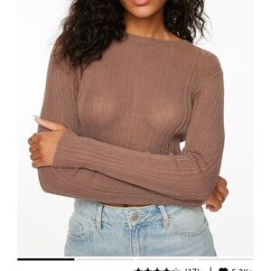 Dynamite - Sheer Long Sleeve Sweater Top - Small - NEW